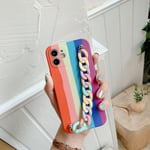 Uusi Iphone 11 Pro Max Rainbow Iskunkestävä suojakotelo Rainbow Rannekorulla (a)