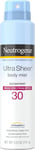 Neutrogena Ultra Sheer Body Mist Sunscreen Spray Broad Spectrum SPF 30, Lightwe