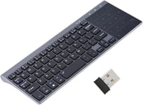 Clavier sans Fil 2.4Ghz, Mini Clavier de Poche avec pav? Tactile Sensible 1200 DPI, Clavier sans Fil, Mince pour PC/Ordinateur Portable/TV Box