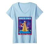 Womens The Polar Express North Pole Christmas V-Neck T-Shirt