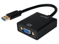 Adaptateur USB 2.0 USB 3.0 D-Sub 15pin HD femelle USB A prise male - Noir