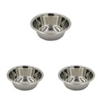 Aimé | Gamelle pour Chien | Gamelle en INOX | Eau et Nourriture pour Chiens | Résistant et Facile à Entretenir | Diamètre 24,5 cm | Contenance 2,8 L | Ecuelle conçue pour Grands Chiens (Lot de 3)