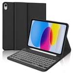 WINCHKING Clavier pour iPad 10 ème - Coque Clavier iPad 10eme Generation, Rétroéclairage 7 Couleurs, AZERTY