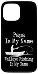 Coque pour iPhone 13 Pro Max Funny Papa Is My Name Walleye Fishing Is My Game Fish Humour