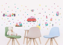 Peppa Pig Wall STICKERS SET toddler bedroom car decals sheet 65x42.5cm