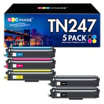 GPC Image TN247 Toner Cartridges Replacement for Brother TN243 TN 247 243 CMYK Value Pack Compatible with L3550CDW L3510CDW L3210CW L3230CDW L3270CDW L3750CDW L3710CW(Black Cyan Magenta Yellow,5-Pack)