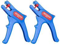 WEICON Automatic Wire Stripping Tool No. 5 | 2-Pack | Wire Stripper Adjustable 0.2-6.0 mm² (24-10 AWG) | Wire Stripping Pliers with Side Cutter up to 2.0 mm | Stripping of Round Cables |TÜV |