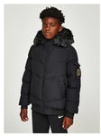 Zavetti Canada Junior Paranetti Bomber Jacket - Black, Black, Size Age: 8-9 Years