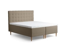 Tempur - Promise Ramsäng Warm Grey 180x200 ProLuxe SmartCool 10cm Medium Metallben Krom 19cm från Sleepo