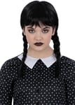 Child Wednesday Addams Gothic School Girl Wig