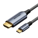 VENTION USB C to HDMI Cable 1m (4K@60Hz, 2K@120Hz, 1080P@144Hz), Type C/Thunderbolt to HDMI Cable Compatible with iPad Pro/Air, iPhone 16/15 Series, MacBook Pro/Air, Mac Mini, Galaxy S24/S23, etc