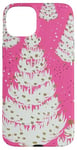 iPhone 15 Plus Preppy Pink Christmas Tree Pattern Case