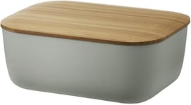 Stelton Rig Tig Stylish Warm Grey Box-It Butterbox Butter Dish With Bamboo Lid