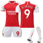 2023-20 Arsenal Home Kids Football Kit med nr. 9 Jesus Socks 24