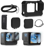 Fitstill Silicone Sleeve Case for Go Pro Hero12 /Hero11 /Hero 10 /Hero 9 Black,