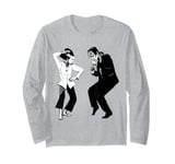 Retro Funny Frankenstein Monster And Bride Dancing Halloween Long Sleeve T-Shirt