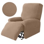 Stickade vilstolssofföverdrag Lazy Boy Elastisk soffa Protector Relax Cover Lounge Hem Husdjur Anti-Scratch 1/2/3/4 sits grid-Beige 3 Seater