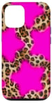 Coque pour iPhone 14 Léopard guépard mignon étoile rose pour fille femme