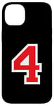 iPhone 14 Plus Jersey Number Uniform #4 Red, Four 4th Case