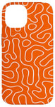 Coque pour iPhone 14 Motif simple orange à lignes fines