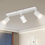 Kambo Plafonnier 3 Spots Blanc - Spot Plafond GU10 - Plafonnier Spot Cuisine Orientables - Moderne Luminaire Plafonnier - Applique Plafond Interieur LED pour Chambre Salon Sans Ampoules