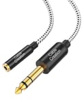 Cable casque 1/4 ¿¿ 3,5 mm 6FT, TRS 6,35 mm 1/4 fiche ¿¿ 3,5 mm 1/8 prise jack st¿¿r¿¿o adaptateur audio pour amplificateur, guitare, clavier, piano, ordinateur portable, home cin¿¿ma