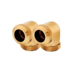 Corsair Hydro X Series XF Hardline 12mm 90° Angled Compression Twin Pack - Gold