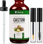 Kanzy Organic Castor Oil for Eyelashes and Eyebrows 100ml Cold Pressed Castor O