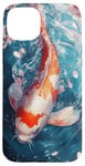 Coque pour iPhone 15 Plus Poisson koï traditionnel japonais Sakura du Japon