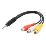 C47 Câble Adaptateur Jack 2,5 Mm Vers 3 Rca Femelle ¿ Adaptateur Y 30 Cm Pour Tv, Dvd, Av Et Caméscopes ¿ Adaptateur Audio Stéréo Jack Vers Rca De Qualité Supérieure Pour Un Son Op[VID063157]