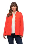 Ulla Popken Femme Grandes tailles Veste traditionnelle en molleton, col montant, boutons fantaisie corail 60 815634501-58