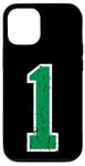 Coque pour iPhone 15 1 Sport Green Varsity Vintage Number