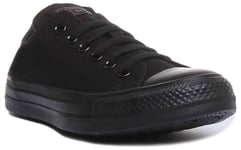 Converse M5039 Ct As Ox Black Mono Lace Up Mens Trainer In Black Size UK 3 - 12