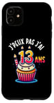 Coque pour iPhone 11 Je Peux Pas J'ai 13 Ans Anniversaire Enfant Humour Drole