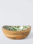 John Lewis Acorn Leaves Curved Serving Bowl, 35cm, FSC-Certified (Mango Wood), Green/Natural