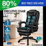 ELFORDSON Massage Office Chair Heated Seat Executive Gaming Racer PU Leather