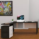 Ahd Amazing Home Design - Bureau d'angle moderne 180x160 avec commode 3 tiroirs New Selina Report