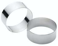 KitchenCraft Set of Two Stainless Steel Large Cooking Rings Fridge safe