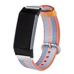 Fitbit Charge 3 fashion buckle kello vaihtoranneke - Oranssi / Sininen Monivärinen