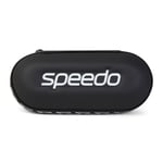 SPEEDO GOGGLE HARD CASE ZIP CLOSE POUCH DRAINAGE HOLES BAG CLIP ATTACHMENT BLACK