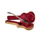 Crossrock Designer Series- Wooden Case for Gibson SG Electric Guitars- Security Lock, Metal Feet, Storage Space-Luxury Gold(CRW520SGLG)