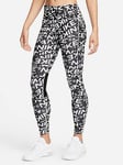 Nike Fast Print Leggings - Black/White, Black/White, Size 2Xl, Women