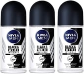 Nivea for Men Deodorant Roll on 1.69 Oz (Invisible B&W Power) Pack of 3 by Nivea