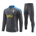 2425 Ny Tottenham Hotspur Vuxen & Barn Långärmad Halv Zip Träningströja Fotbollströja Set Dark gray 18