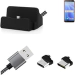 Charging Station for HTC Desire 12s + USB-Typ C u. Micro-USB-Adapter