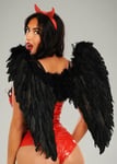 Womens Halloween Devil Large Black Feather Wings Demon Heaven and Hell 65cm