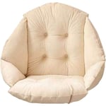 Coussin de Chaise avec Dossier Fauteuil Velours Douillet Elastique Impermeable pour Chaise en Rotin Paille Jardin Beige 404048cm