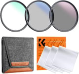 Filtres 58mm UV Polarisant CPL ND4 3 Chiffons de Nettoyage Pochette Sac en Kit pour Objectif Appareil Photo Numérique (Nouvelle Version)