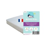 Bbla - Matelas Pliant en Bambou pour lit bébé, lit parapluie 60x120 cm