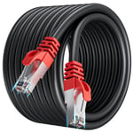 Cable Ethernet 10m Cat 7 Câble Rj45 10m Blindé à l'extérieur Intérieur, SFTP Câble Réseau LAN Haute Vitesse Fil Ethernet 10m Gigabit 10Gbps Anti-interférence Cable Internet Noir pour Modem.[G254]